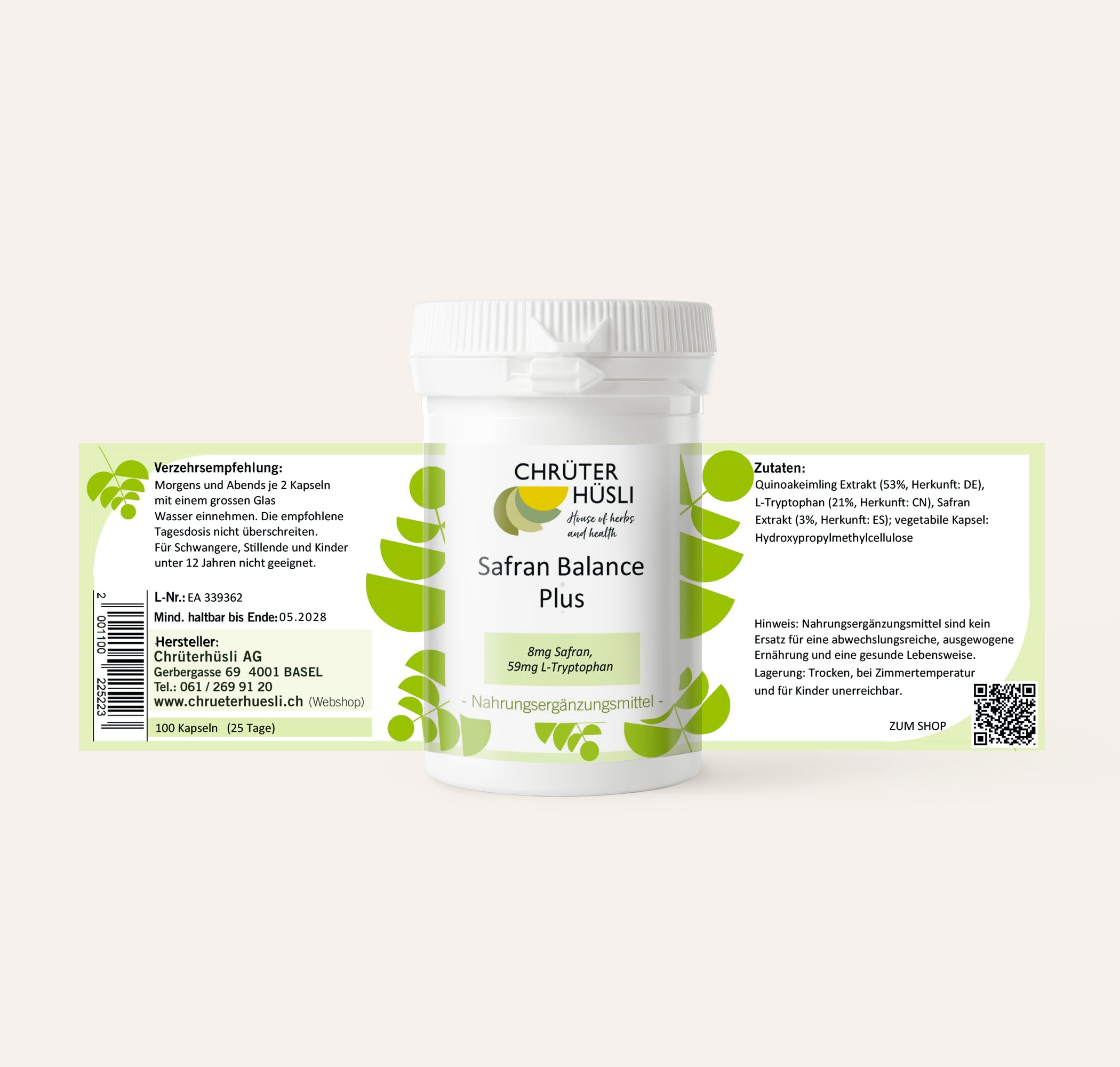 Safran Balance Plus Kapseln-etikette
