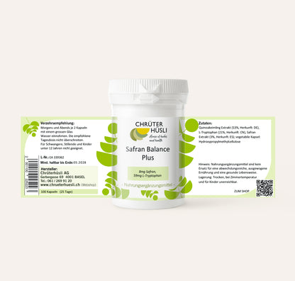 Safran Balance Plus Kapseln-etikette