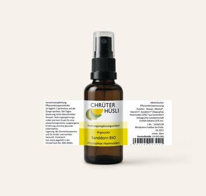 Sanddorn Glycerinmazerat-etikette