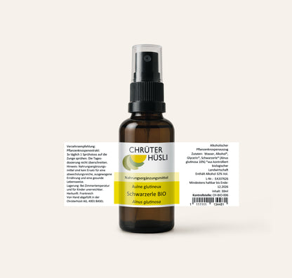 Schwarzerle Glycerinmazerat-etikette