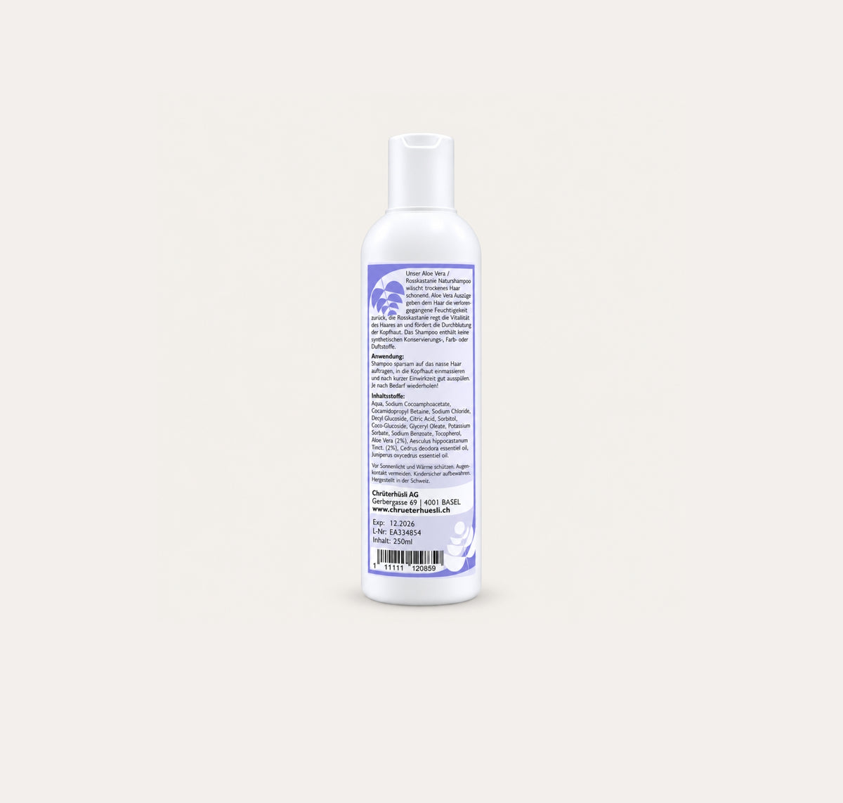 Shampoo Aloe Vera Rosskastanie-etikette