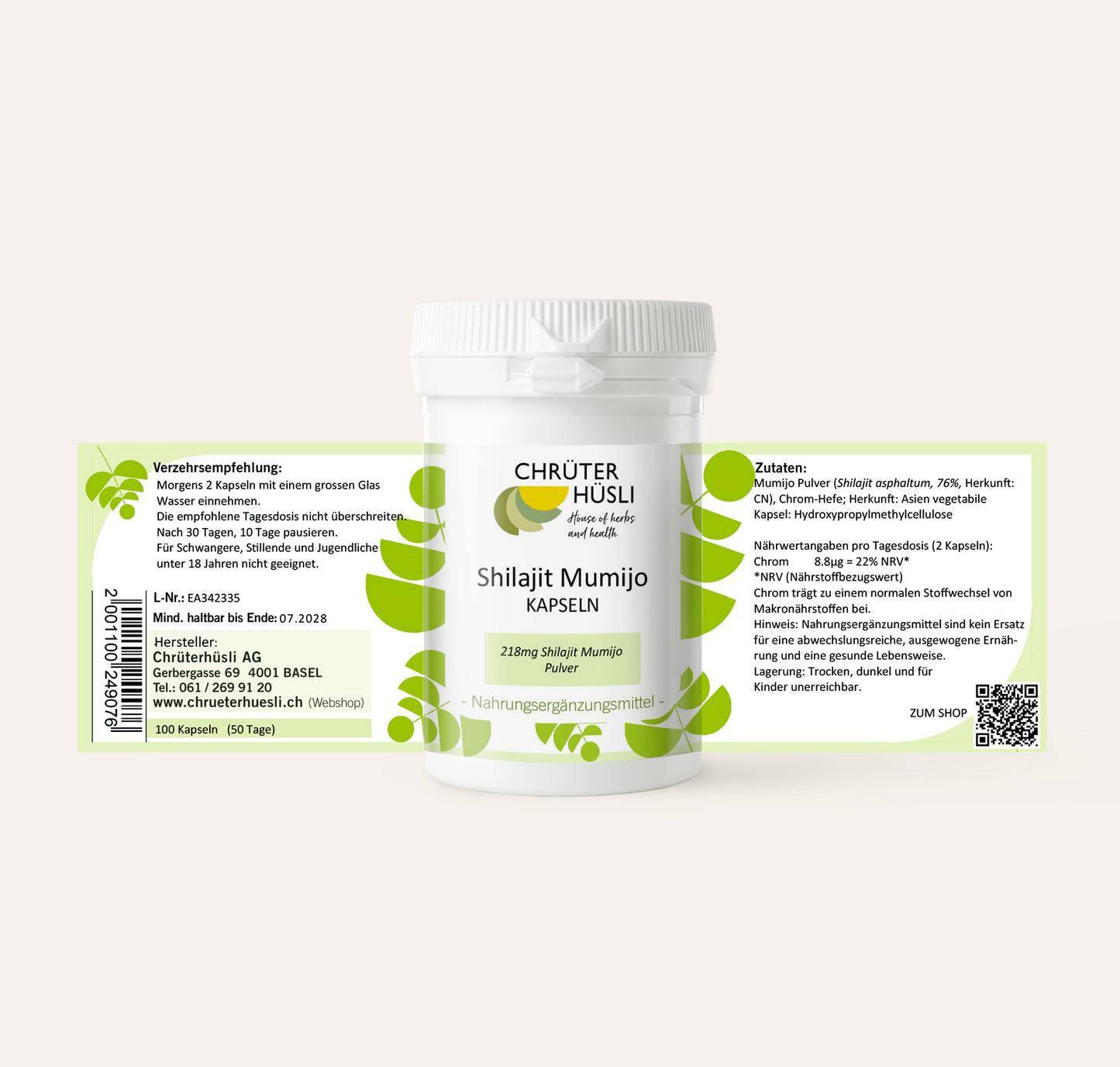 Shilajit Kapseln-etikette