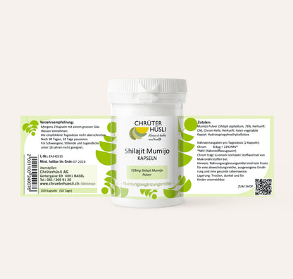 Shilajit Kapseln-etikette