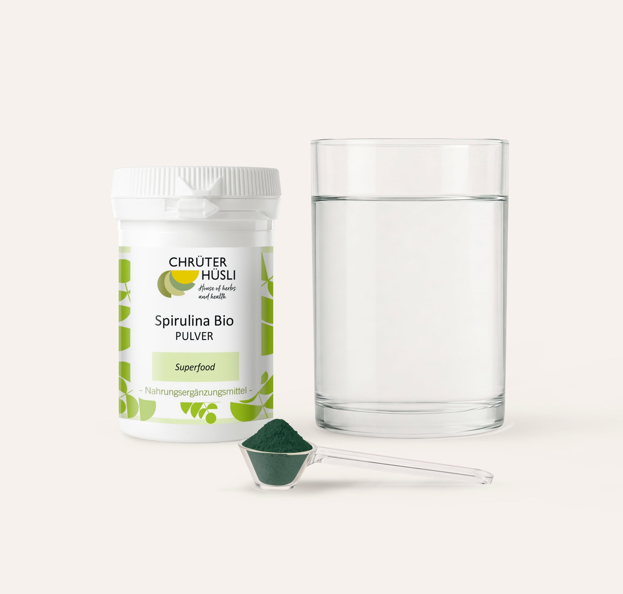 Spirulina Bio Pulver-einnahme