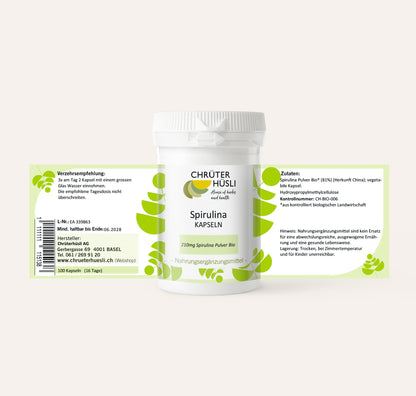 Spirulina Kapseln-etikette