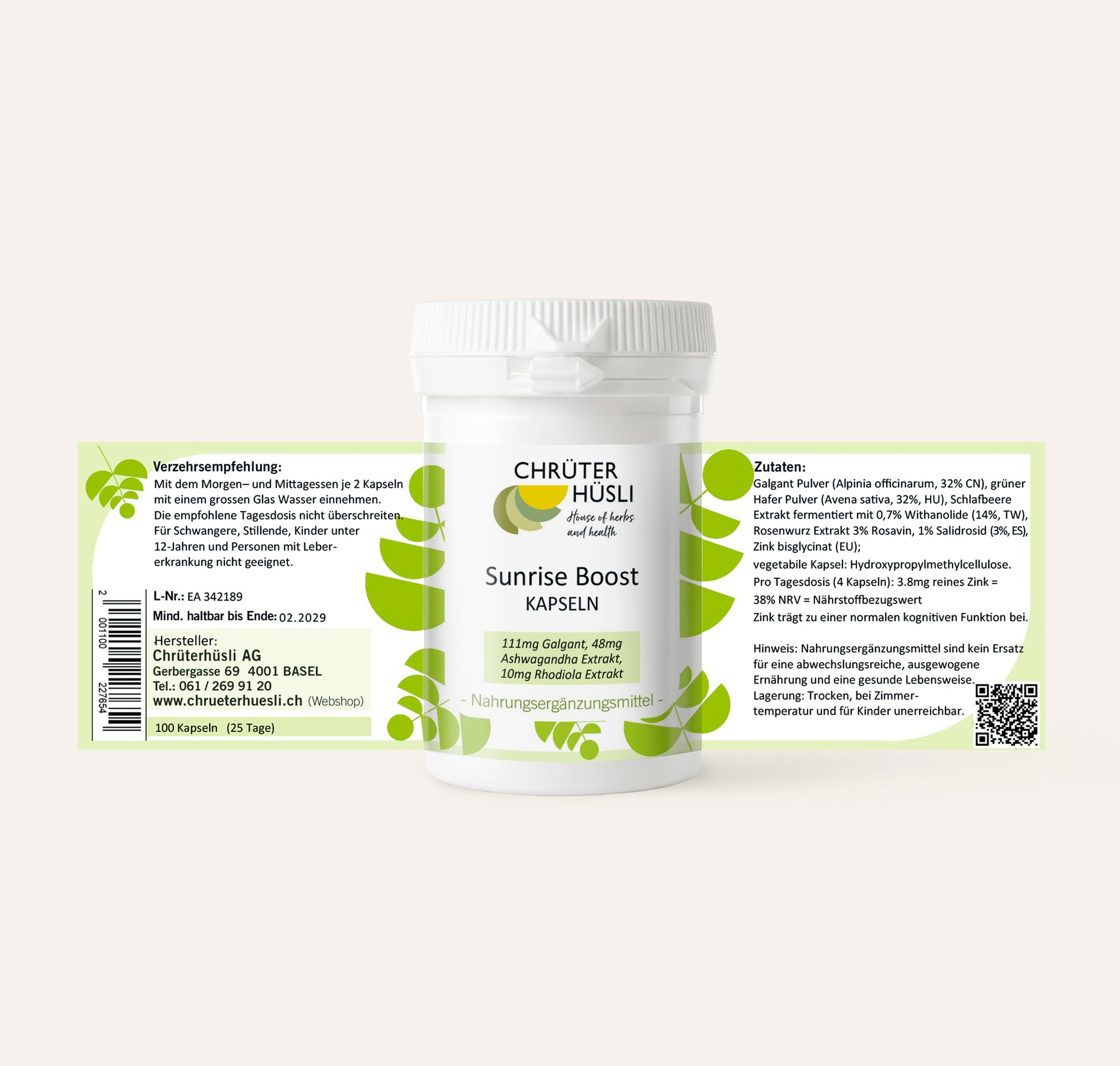 Sunrise Boost Kapseln-etikette