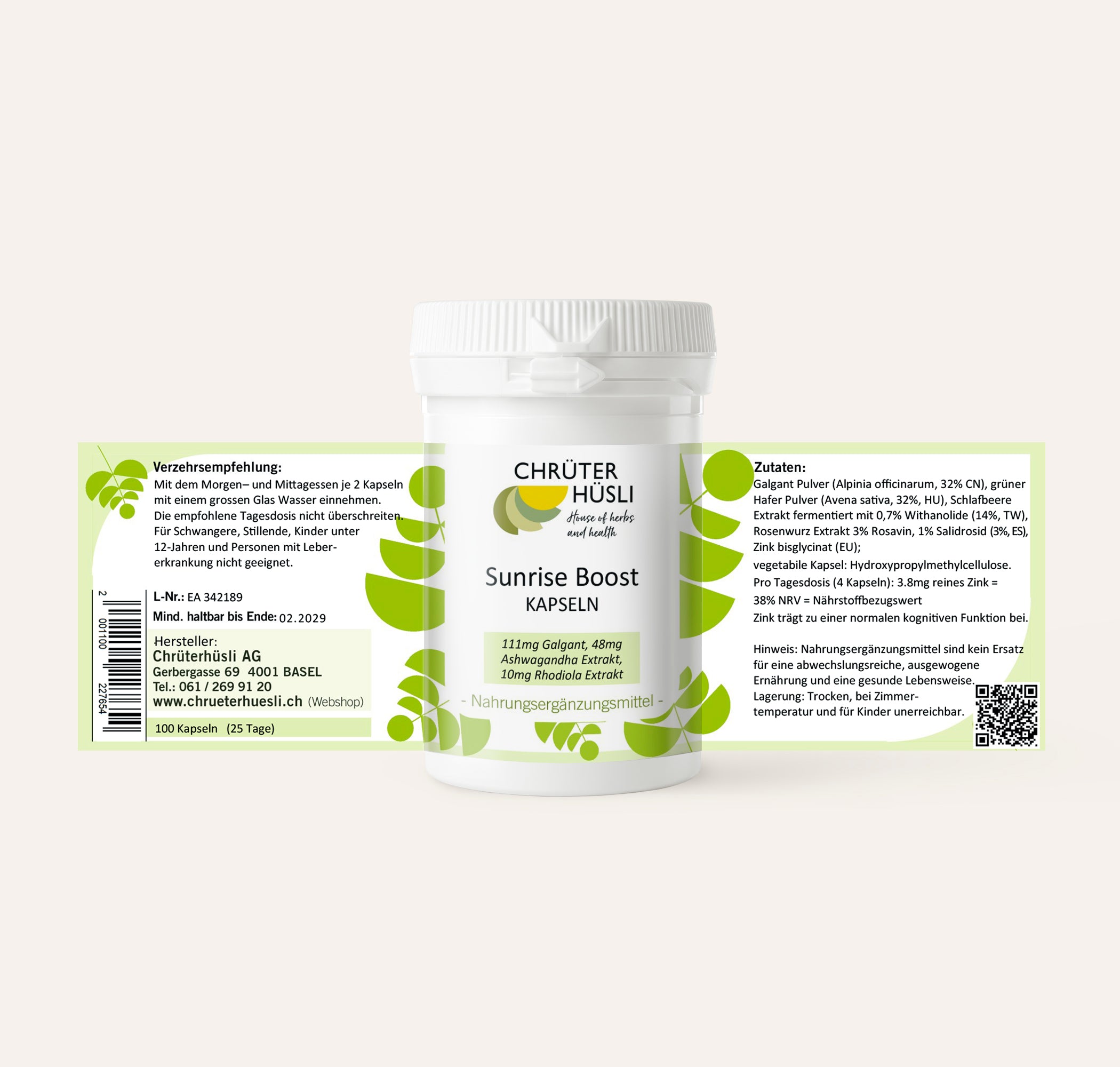 Sunrise Boost Kapseln-etikette