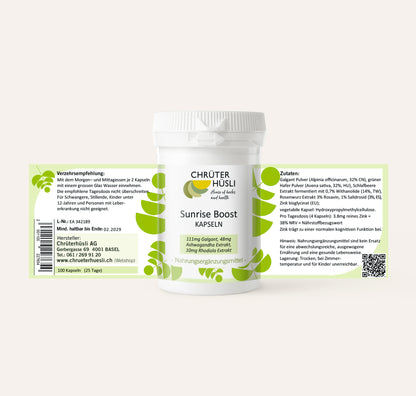 Sunrise Boost Kapseln-etikette