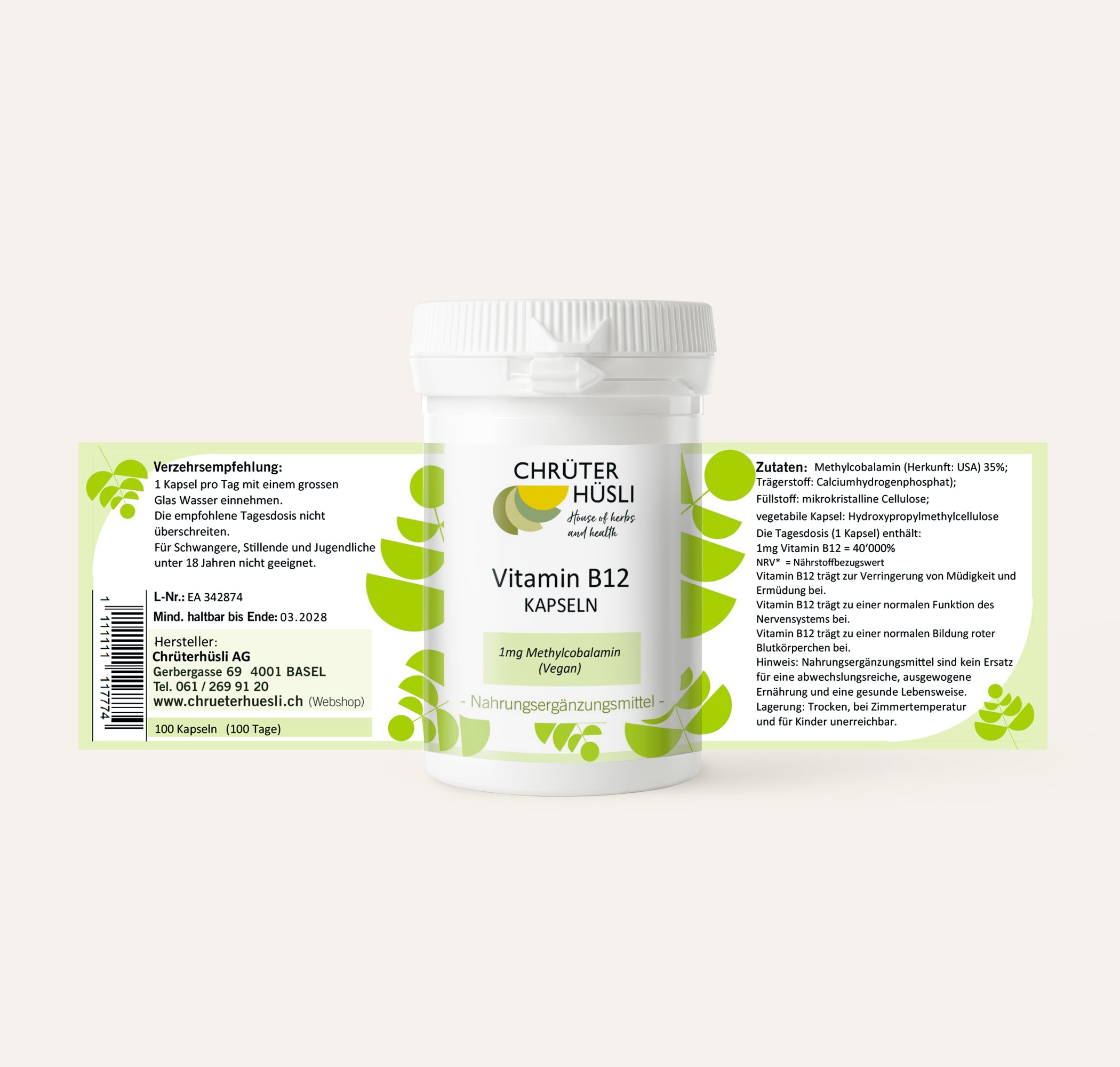 Vitamin B12 Kapseln-etikette