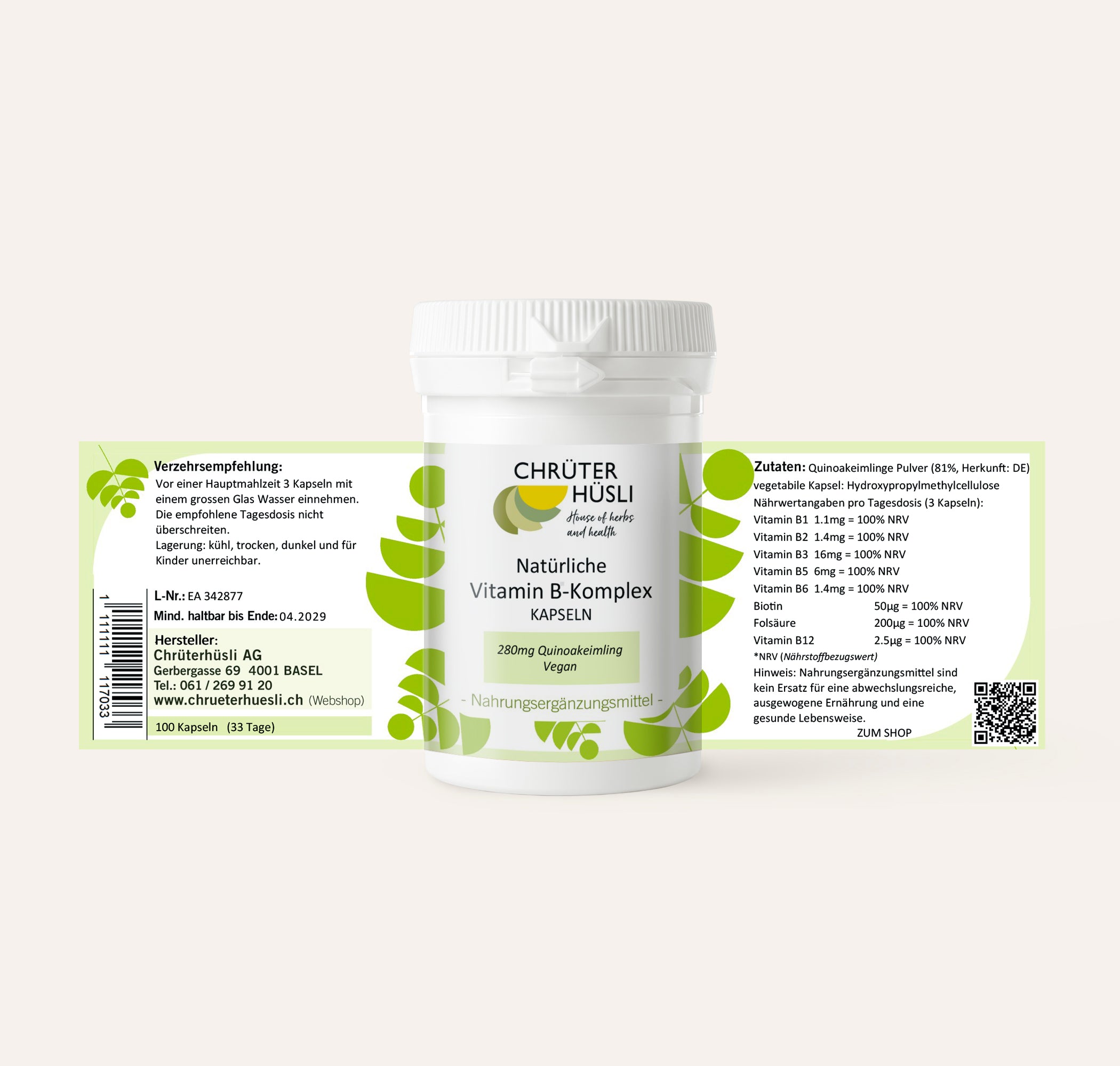 Vitamin B Komplex Kapseln-etikette