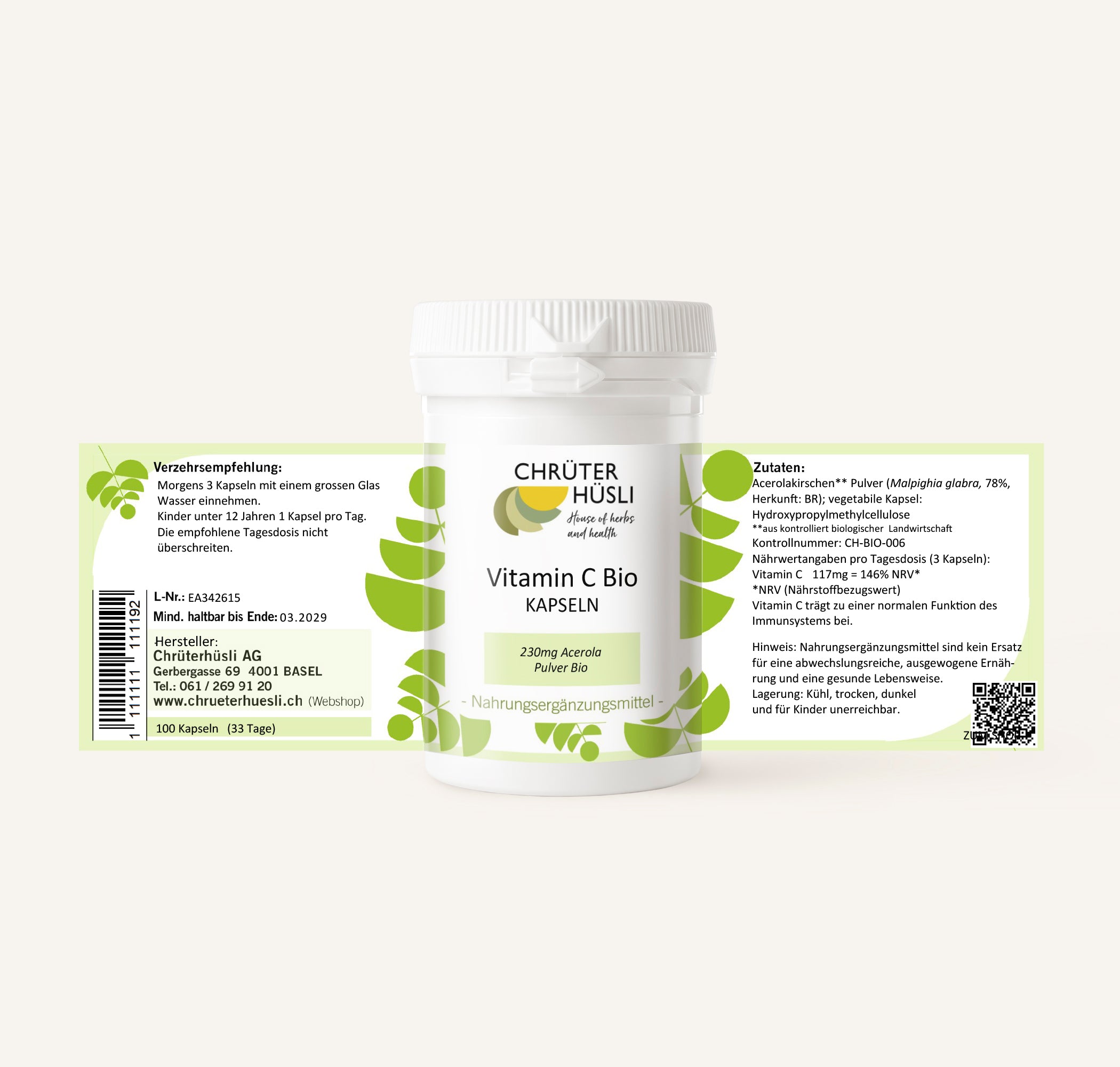 Vitamin C Kapseln-etikette