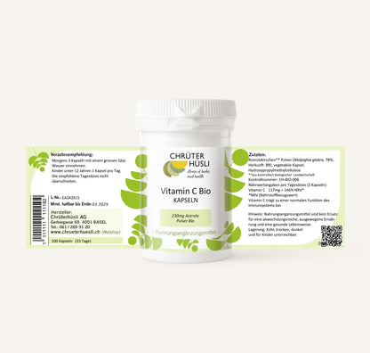 Vitamin C Kapseln-etikette