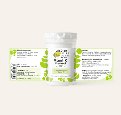 Vitamin C Liposomal Kapseln-etikette