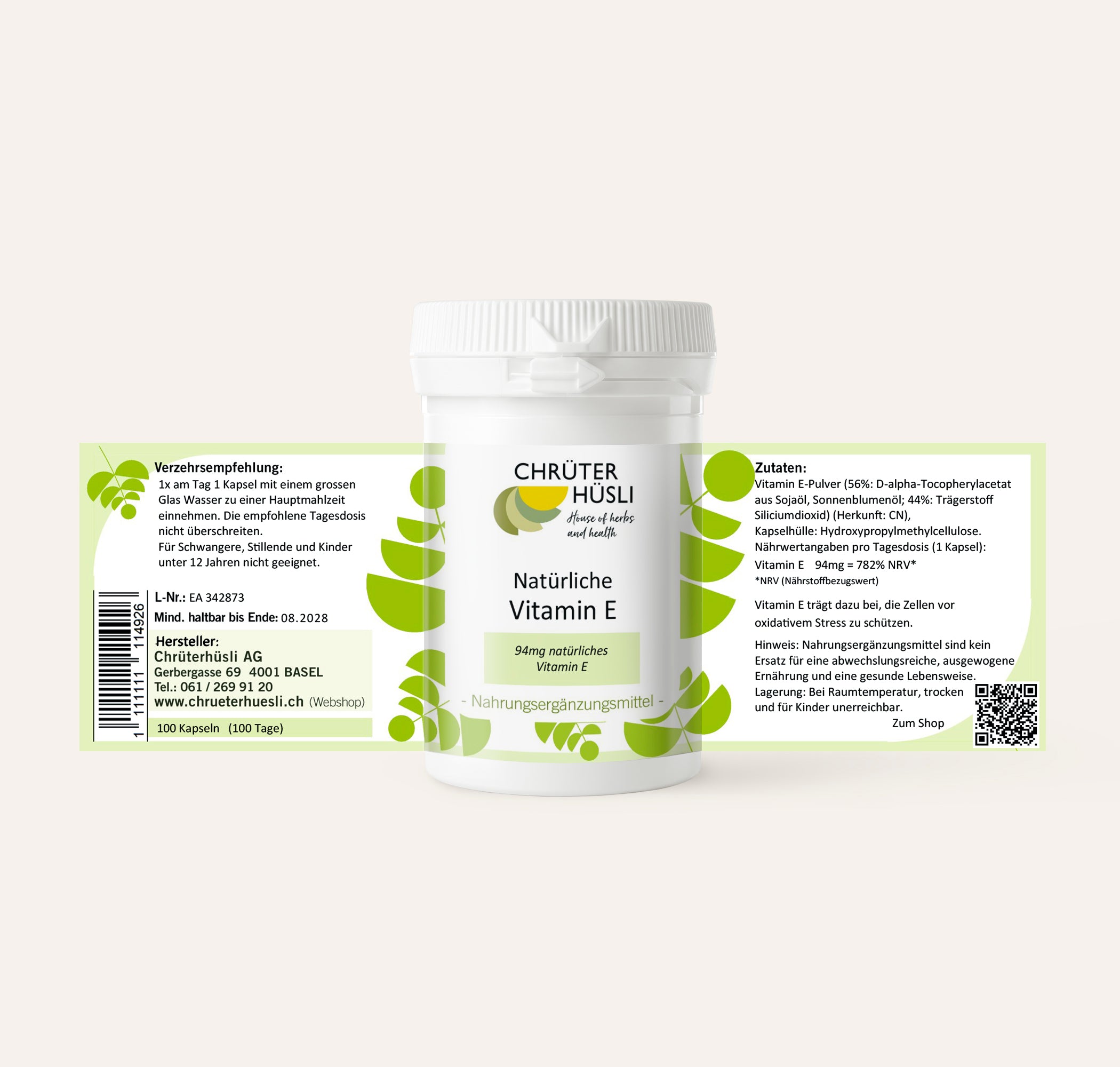 Vitamin E Kapseln-etikette