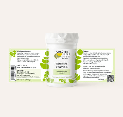 Vitamin E Kapseln-etikette