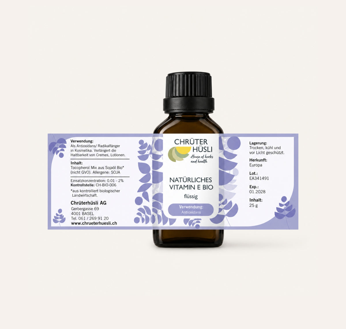 Vitamin E Öl Bio-etikette