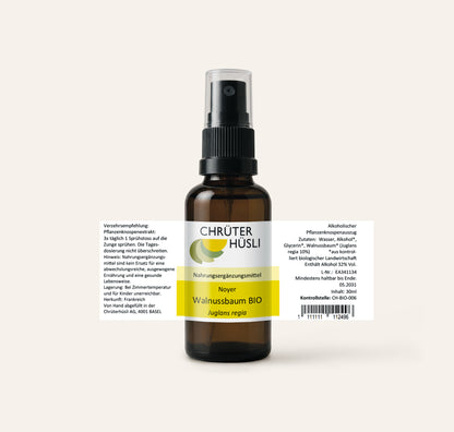 Walnussbaum Glycerinmazerat-etikette