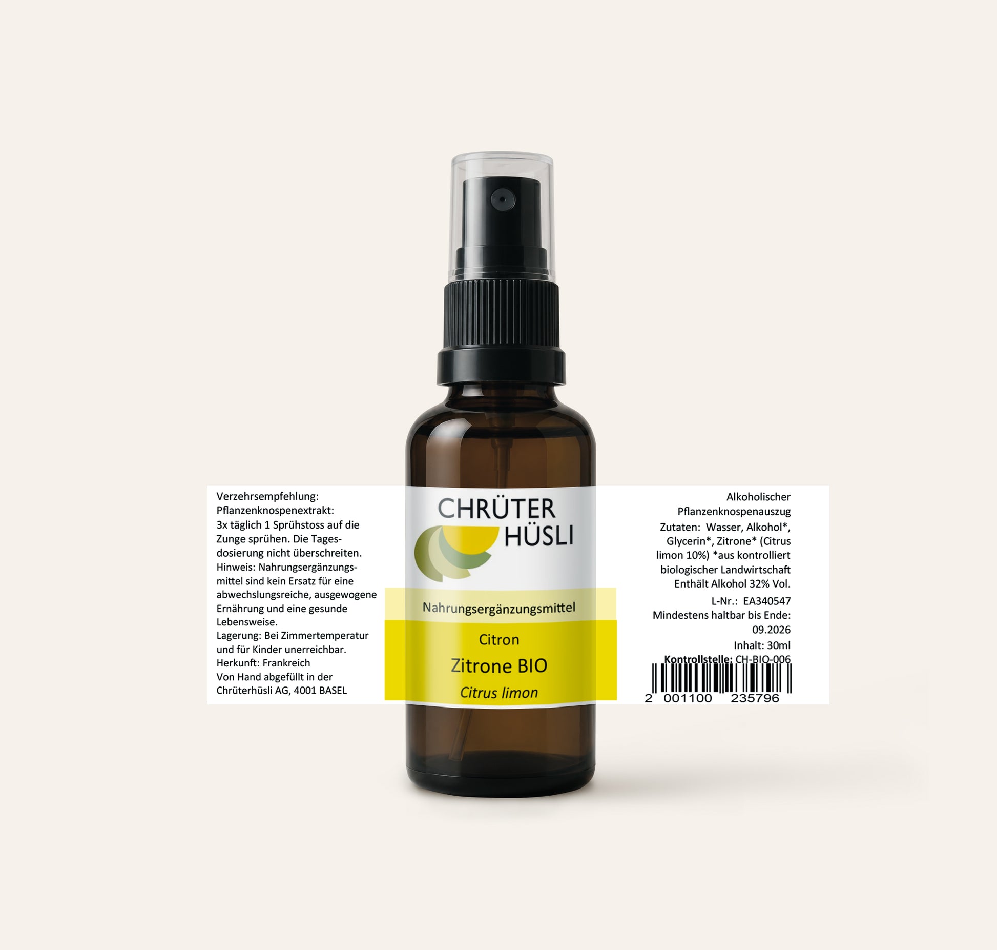 Zitrone Glycerinmazerat-etikette