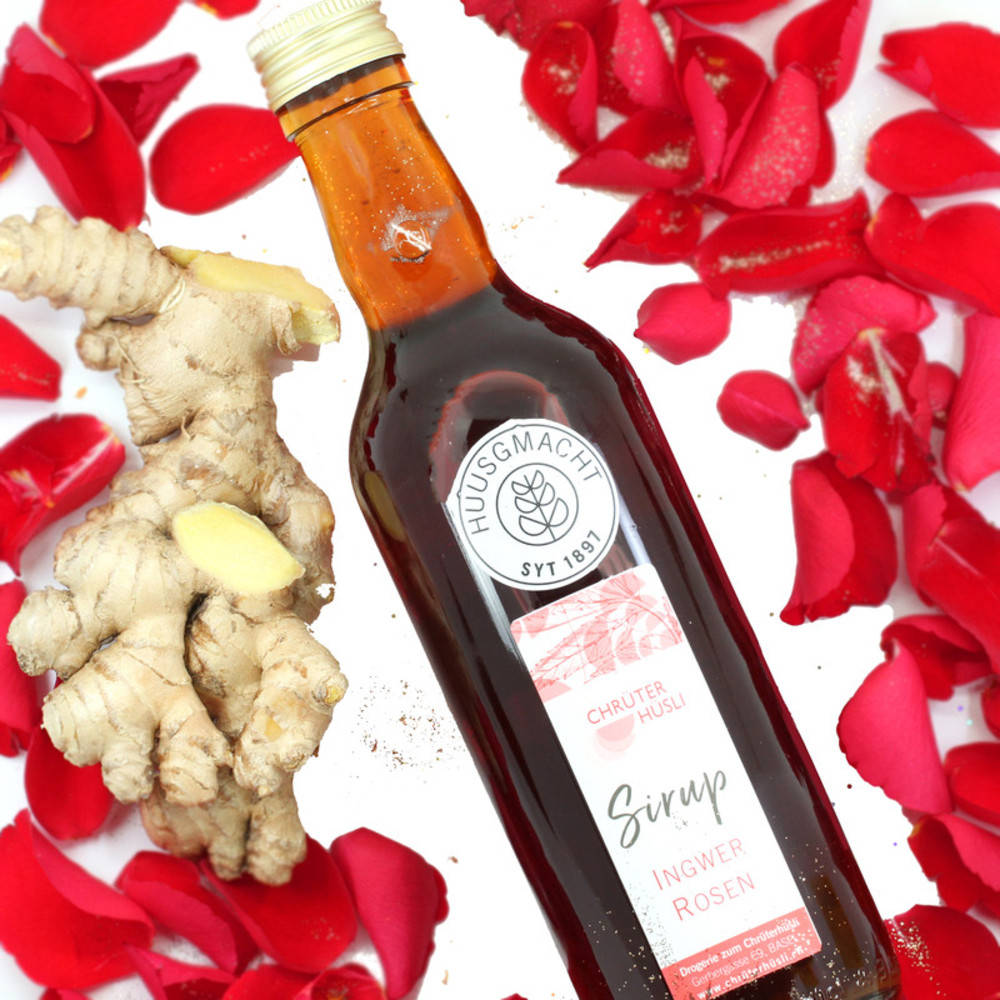 Ingwer Rosen Feuer Sirup